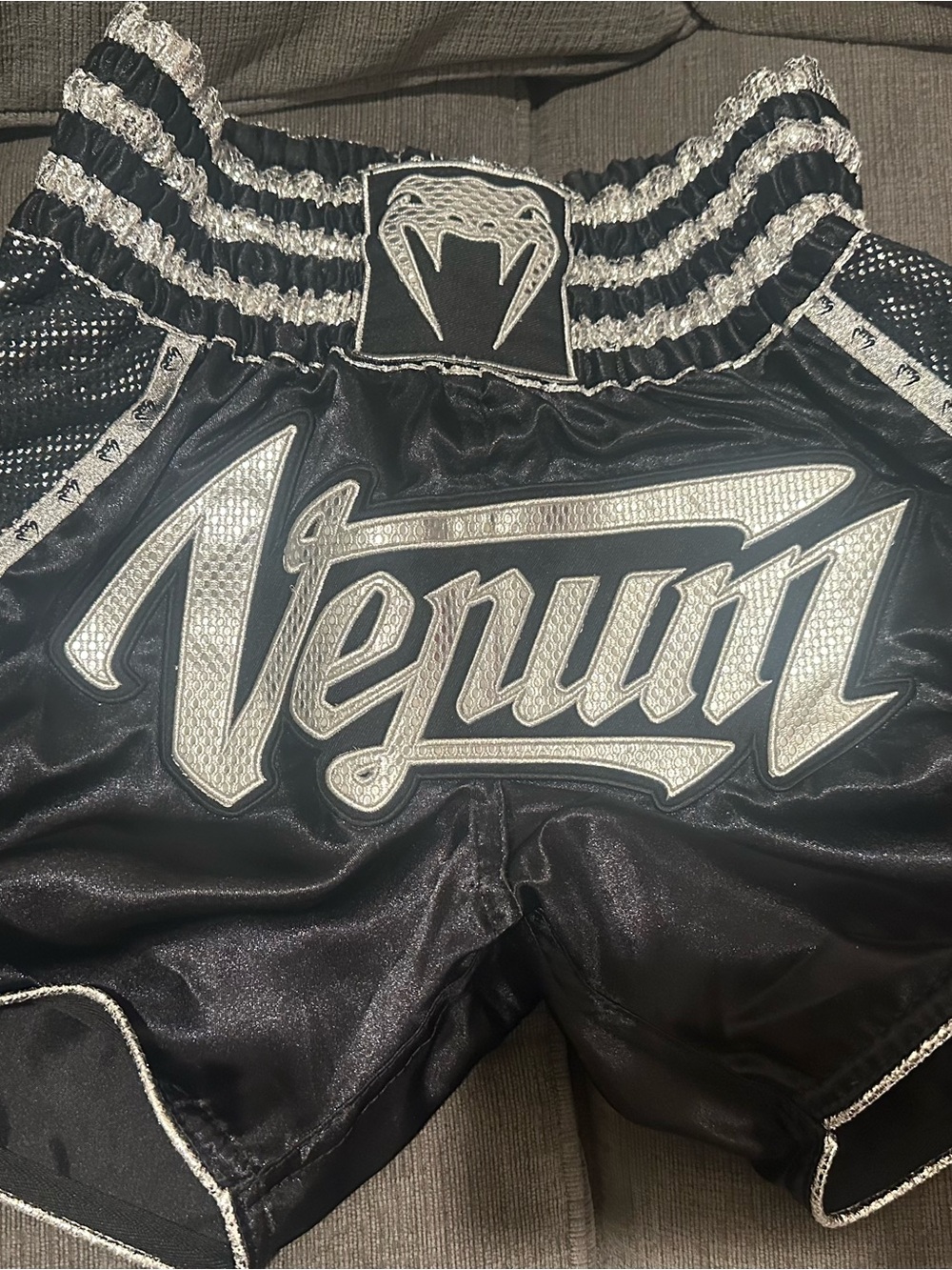 Venum Black & Silver Muay Thai Shorts